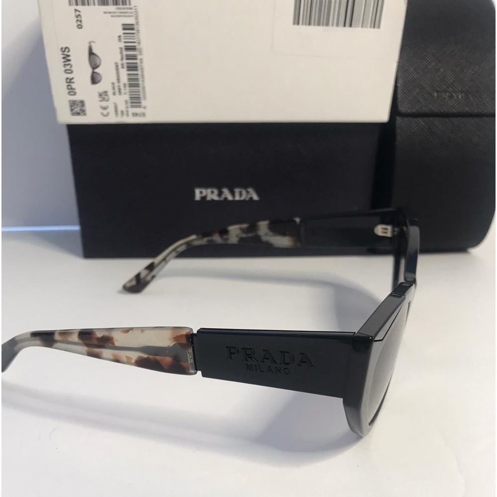 New Prada Cat-eye PR 03WS Black Sunglasses - Picture 4 of 10